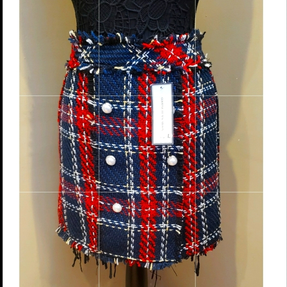 Tweed plaid skirt - Picture 2 of 3